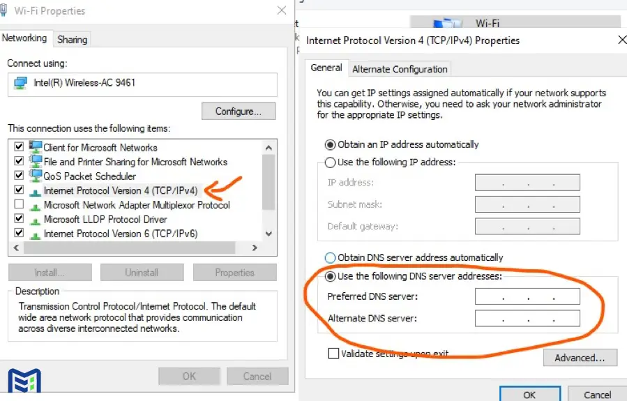 تغییر DNS در ویندوز