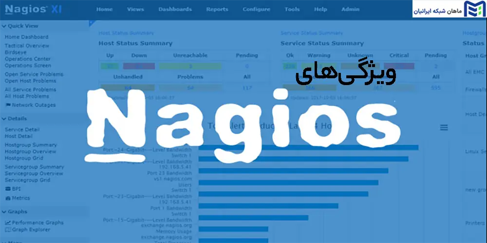 ویژگی‌های Nagios