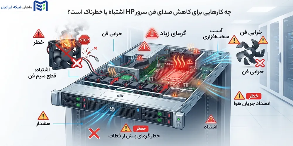 چه کارهایی برای کاهش صدای فن سرور HP اشتباه یا خطرناک است